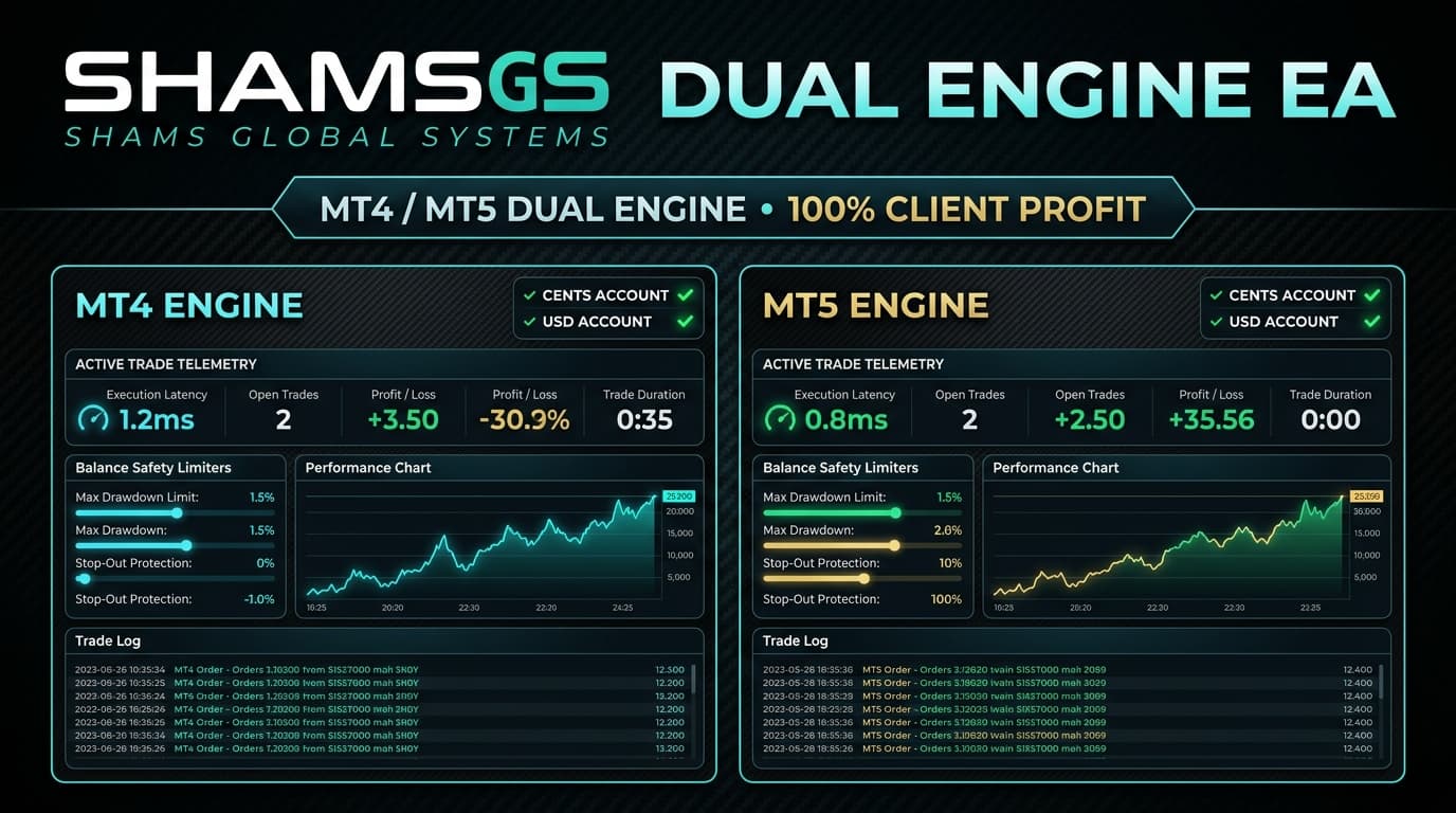 ShamsGS MT4 / MT5 Dual Engine • 100% Client Profit